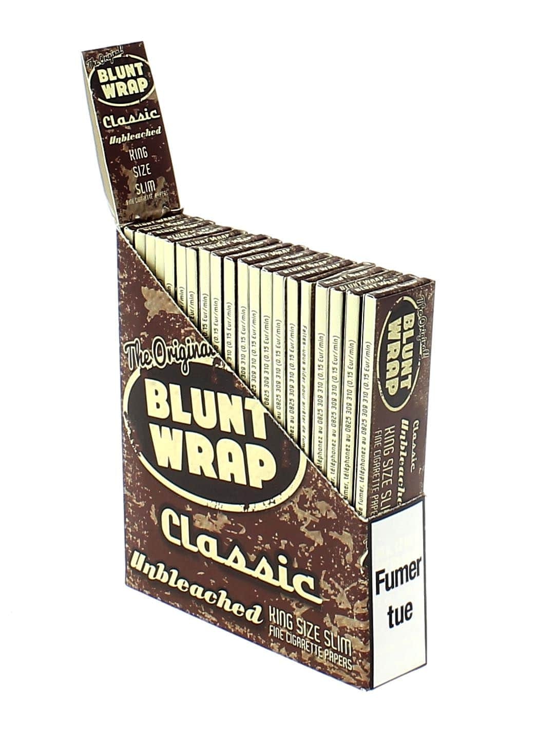 Feuilles à rouler Blunt Wrap regular Non blanchi x25 Mistersmoke